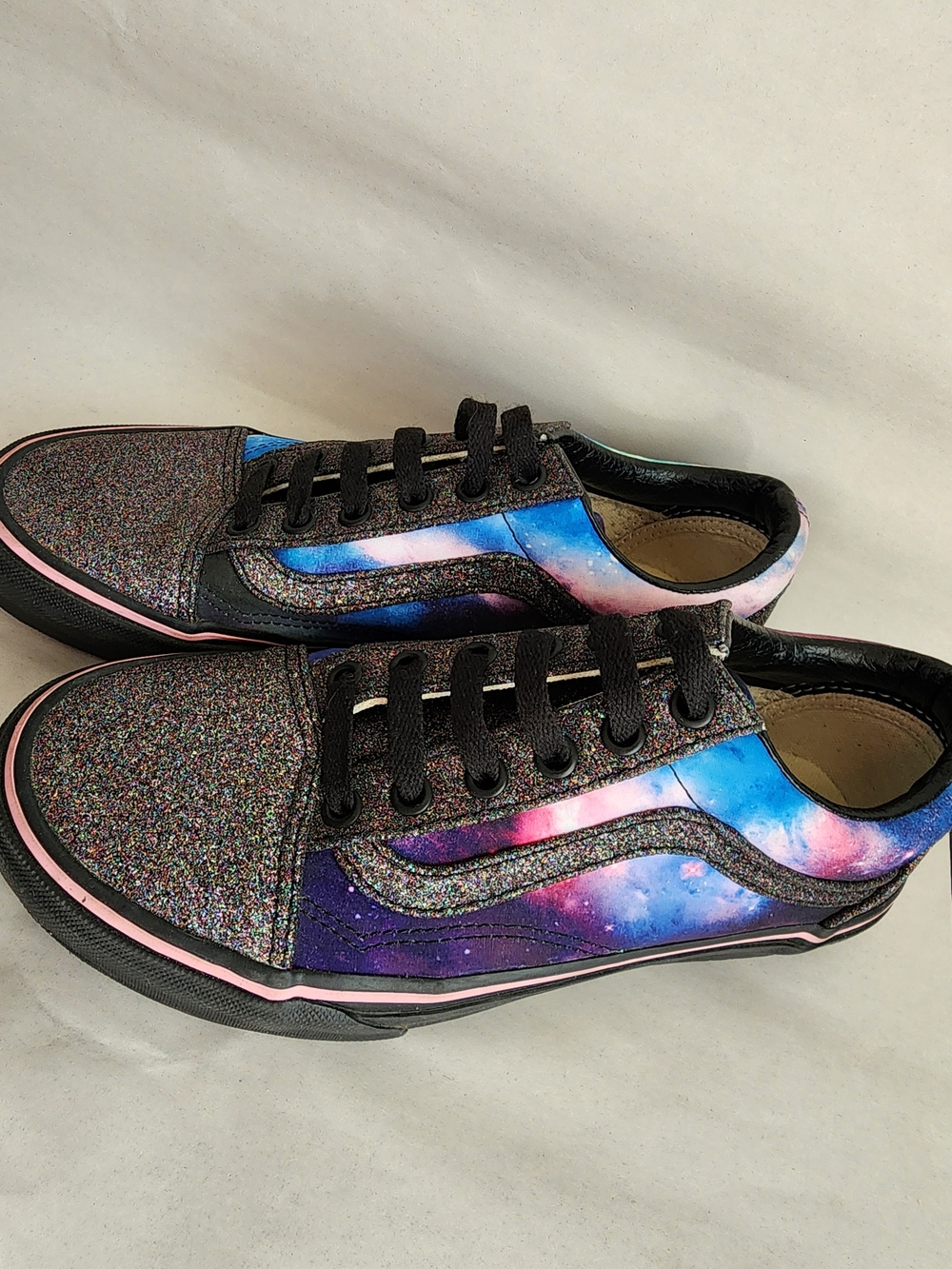 Vans Shoes Custom Galaxy Glitter Low-Top Sneakers Old Skool Wm 6.5 Men 5